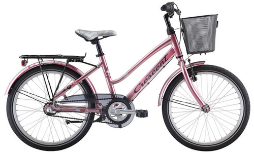 Crescent Saga barncykel med 3-vxl 2021-modell i m&ouml;rkrosa f&auml;rg.